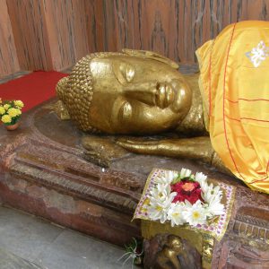 Head of a Buddha in sleeping position